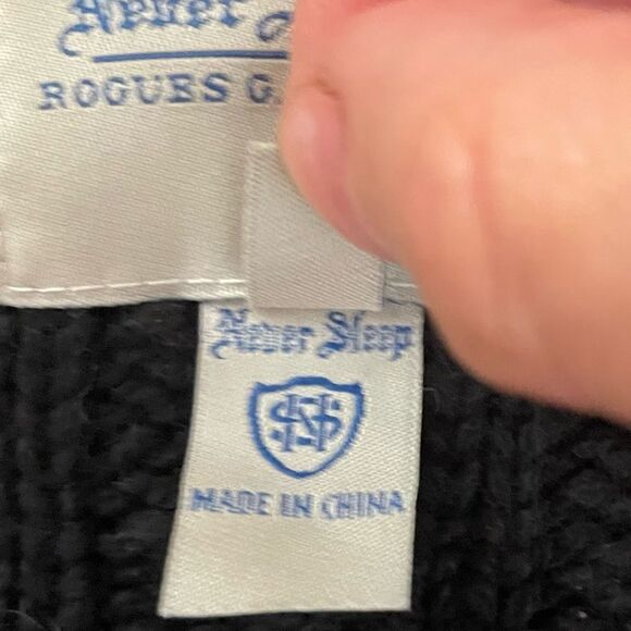 Vintage Never Sleep by Rogues Gallery  Dark Academia Oversized Varsity Sweater - Picture 13 of 16